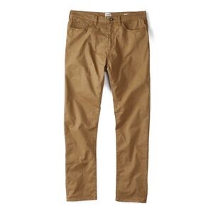 Huckberry Flint & Tinder Mens 365 Pant, Slim Fit, Size 32x30, Earth Brown